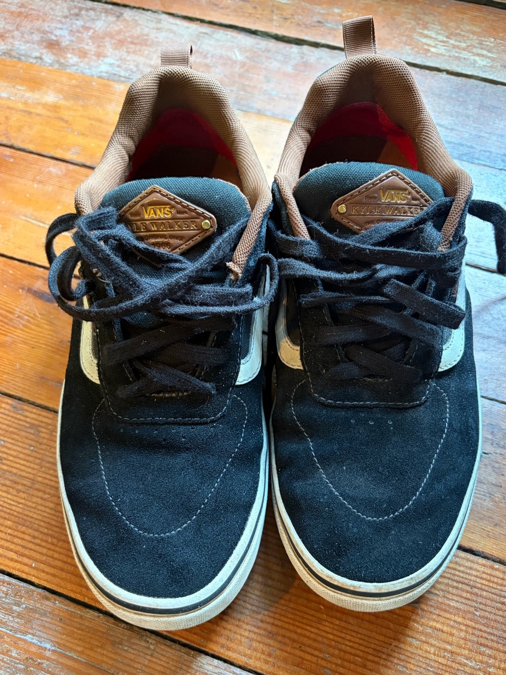 Vans Kyle Walker Pro Black Suede Sneakers with Brown Trim